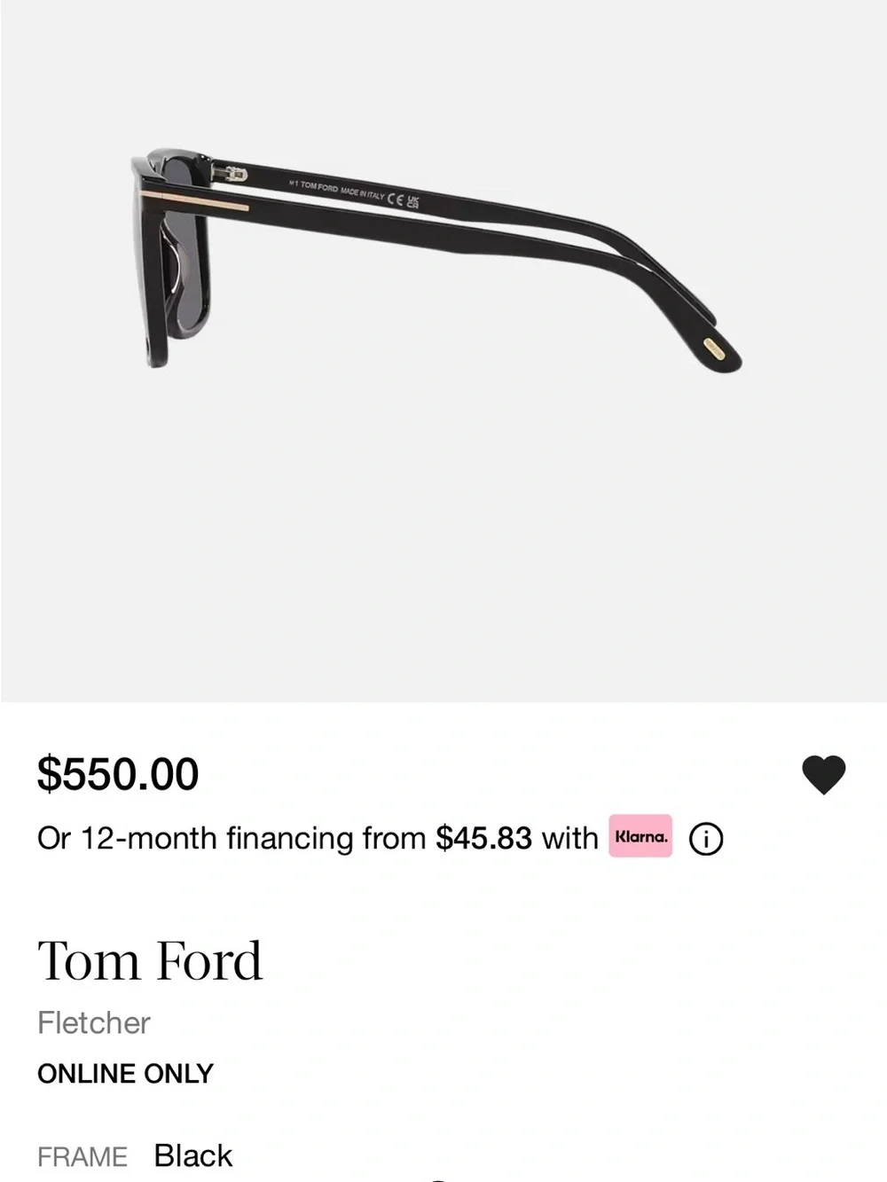 Tom Ford Black Frame Sunglasses with Gray Lenses